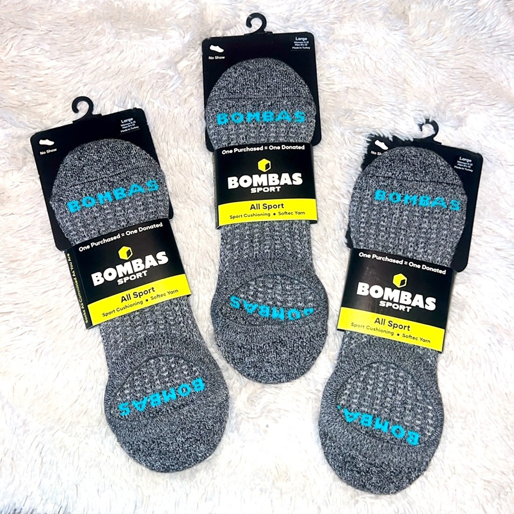 Three Pair BOMBAS SPORT CUSHIONED NO SHOWS